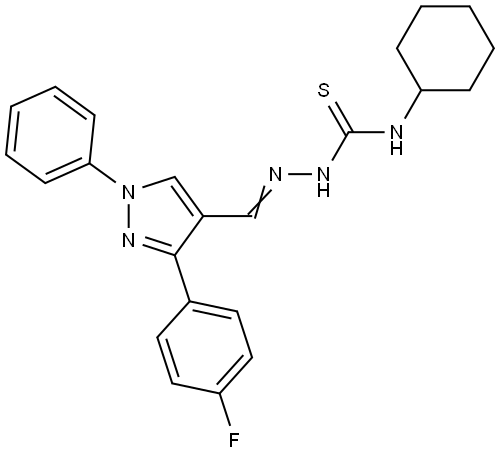 3-(4-FLUOROPHENYL)-1-PH-1H-PYRAZOLE-4-CARBALDEHYDE N-CYCLOHEXYLTHIOSEMICARBAZONE Struktur