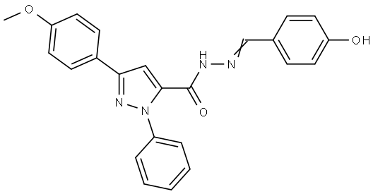 N'-(4-HYDROXYBENZYLIDENE)-3-(4-METHOXYPHENYL)-1-PH-1H-PYRAZOLE-5-CARBOHYDRAZIDE Struktur