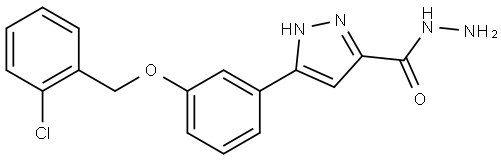 3-(3-((2-CHLOROBENZYL)OXY)PHENYL)-1H-PYRAZOLE-5-CARBOHYDRAZIDE Struktur