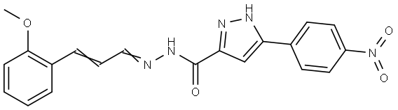 N'-(3-(2-MEO-PH)-2-PROPENYLIDENE)-3-(4-NITROPHENYL)-1H-PYRAZOLE-5-CARBOHYDRAZIDE Struktur