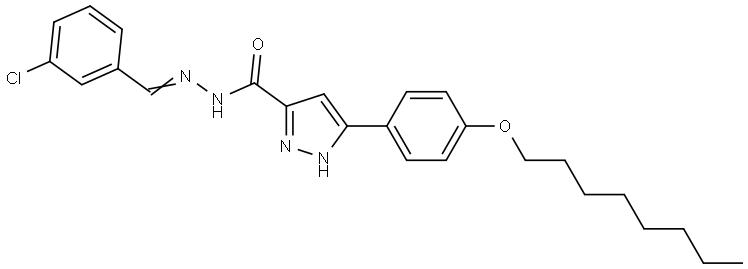 N'-(3-CHLOROBENZYLIDENE)-3-(4-(OCTYLOXY)PHENYL)-1H-PYRAZOLE-5-CARBOHYDRAZIDE Struktur