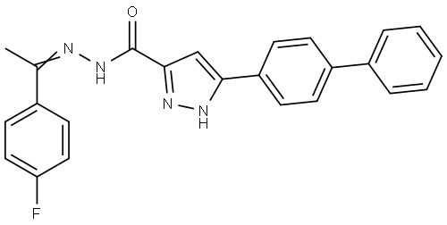 3-(1,1'-BIPHENYL)-4-YL-N'-(1-(4-F-PH)ETHYLIDENE)-1H-PYRAZOLE-5-CARBOHYDRAZIDE Struktur