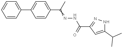 N'-(1-(1,1'-BIPHENYL)-4-YLETHYLIDENE)-3-ISOPROPYL-1H-PYRAZOLE-5-CARBOHYDRAZIDE Structure