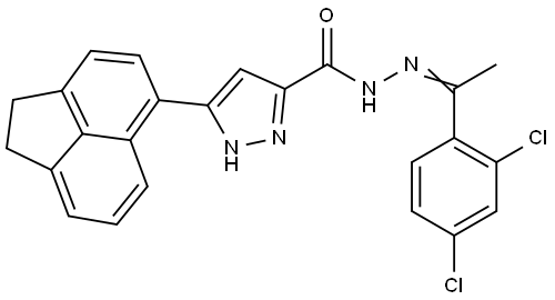 N'-[(E)-1-(2,4-DICHLOROPHENYL)ETHYLIDENE]-3-(1,2-DIHYDRO-5-ACENAPHTHYLENYL)-1H-PYRAZOLE-5-CARBOHYDRAZIDE Struktur