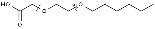 Poly(oxy-1,2-ethanediyl), .alpha.-(carboxymethyl)-.omega.-(hexyloxy)- Struktur