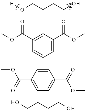 1,3-Benzenedicarboxylic acid, dimethyl ester, polymer with 1,4-butanediol, dimethyl 1,4-benzenedicarboxylate and .alpha.-hydro-.omega.-hydroxypoly(oxy-1,4-butanediyl), block Struktur