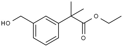 Benzeneacetic acid, 3-(hydroxymethyl)-α,α-dimethyl-, ethyl ester Structure
