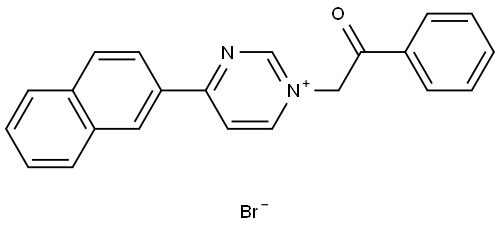 4-NAPHTHALEN-2-YL-1-(2-OXO-2-PHENYL-ETHYL)-PYRIMIDIN-1-IUM, BROMIDE Struktur