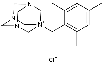 1-(MESITYLMETHYL)-3,5,7-TRIAZA-1-AZONIATRICYCLO(3.3.1.1(3,7))DECANE CHLORIDE Struktur