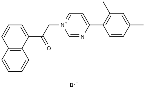 4-(2,4-DIMETHYLPHENYL)-1-(2-(1-NAPHTHYL)-2-OXOETHYL)PYRIMIDIN-1-IUM BROMIDE Struktur