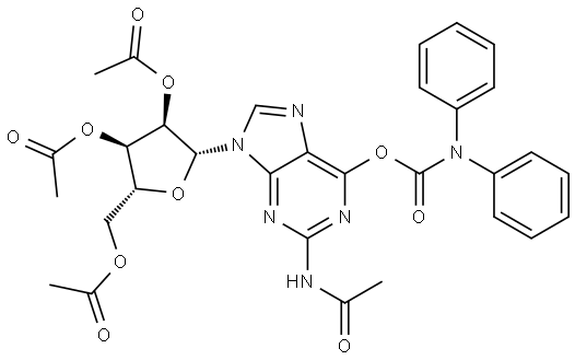 N-Acetyl-guanosine 2',3',5'-Triacetate 6-(N,N-Diphenylcarbamate) Struktur