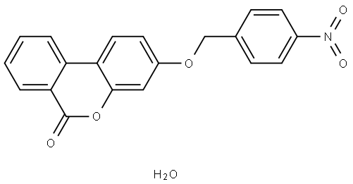 3-((4-NITROBENZYL)OXY)-6H-BENZO(C)CHROMEN-6-ONE HYDRATE Struktur