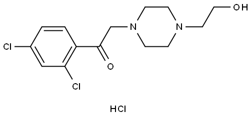 1-(2,4-DICHLOROPHENYL)-2-(4-(2-HO-ETHYL)-1-PIPERAZINYL)ETHANONE HYDROCHLORIDE Struktur