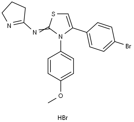 N-((2Z)-4-(4-BROMOPHENYL)-3-(4-METHOXYPHENYL)-1,3-THIAZOL-2(3H)-YLIDENE)-3,4-DIHYDRO-2H-PYRROL-5-AMINE HYDROBROMIDE Struktur