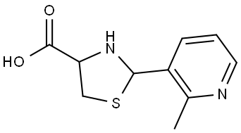 4-Thiazolidinecarboxylic acid, 2-(2-methyl-3-pyridinyl)- Struktur