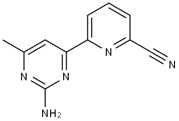 2-Amino-4-methyl-6-(6'-cyano-2'-pyridyl)pyrimidine Struktur