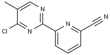 4-Chloro-5-methyl-2-(6'-cyano-2'-pyridyl)pyrimidine Struktur