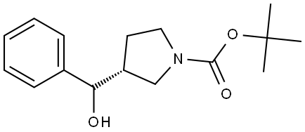 tert-butyl (R)-3-((R)-hydroxy(phenyl)methyl)pyrrolidine-1-carboxylate Struktur