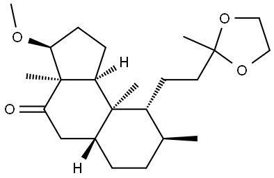 (3S,3AR,5AR,8S,9R,9AR,9BS)-3-METHOXY-3A,8,9A-TRIMETHYL-9-(2-(2-METHYL-1,3-DIOXOLAN-2-YL)ETHYL)DECAHYDRO-1H-CYCLOPENTA[A]NAPHTHALEN-4(2H)-ONE Struktur