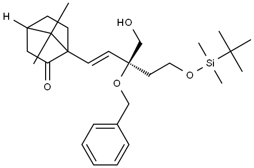 1-[(1E,3S)-3-(BENZYLOXY)-5-{[TERT-BUTYL(DIMETHYL)SILYL]OXY}-3-(HYDROXYMETHYL)-1-PENTENYL]-7,7-DIMETHYLBICYCLO[2.2.1]HEPTAN-2-ONE Struktur