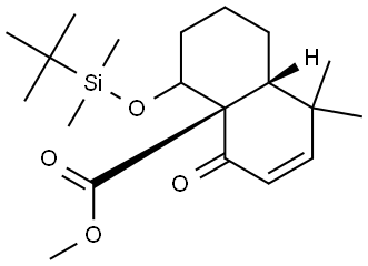 METHYL (4AR,8AR)-4-{[TERT-BUTYL(DIMETHYL)SILYL]OXY}-8,8-DIMETHYL-5-OXO-1,3,4,5,8,8A-HEXAHYDRO-4A(2H)-NAPHTHALENECARBOXYLATE Struktur