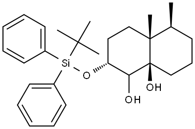 (2R,4AR,5S,8AR)-2-{[TERT-BUTYL(DIPHENYL)SILYL]OXY}-4A,5-DIMETHYLOCTAHYDRO-1,8A(1H)-NAPHTHALENEDIOL Struktur