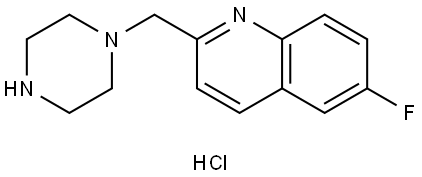 6-Fluoro-2-(piperazin-1-ylmethyl)quinoline hydrochloride Struktur