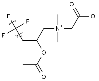 Poly(difluoromethylene), α-[2-(acetyloxy)-3- [(carboxymethyl)dimethylammonio]propyl]-ω-fluoro -, hydroxide, inner salt Struktur