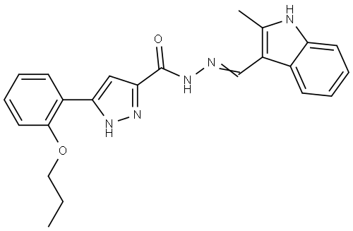 N'-((2-ME-1H-INDOL-3-YL)METHYLENE)-3-(2-PROPOXY-PH)-1H-PYRAZOLE-5-CARBOHYDRAZIDE Struktur