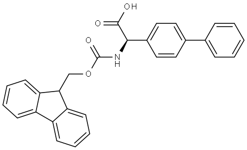 	(R)-2-((((9H-fluoren-9-yl)methoxy)carbonyl)amino)-2-([1,1'-biphenyl]-4-yl)acetic acid Struktur