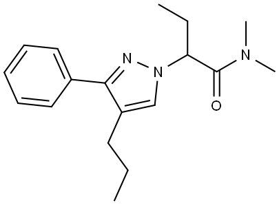 N,N-dimethyl-2-(3-phenyl-4-propyl-1H-pyrazol-1-yl)butanamide Struktur