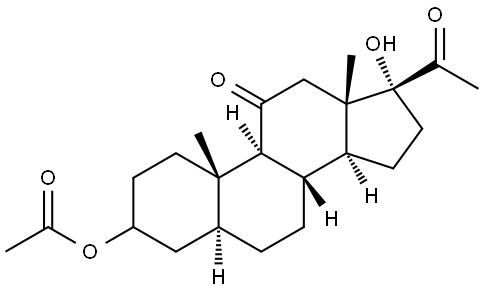 (5alpha)-17-hydroxy-11,20-dioxopregnan-3-yl acetate Struktur