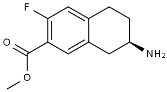 methyl (R)-7-amino-3-fluoro-5,6,7,8-tetrahydronaphthalene-2-carboxylate Struktur