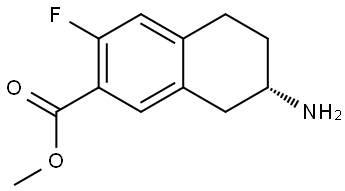 methyl (S)-7-amino-3-fluoro-5,6,7,8-tetrahydronaphthalene-2-carboxylate Struktur