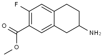 methyl 7-amino-3-fluoro-5,6,7,8-tetrahydronaphthalene-2-carboxylate Struktur