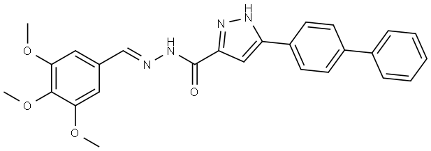 3-(1,1'-BI-PH)4-YL-N'-(3,4,5-TRIMETHOXYBENZYLIDENE)-1H-PYRAZOLE-5-CARBOHYDRAZIDE Struktur