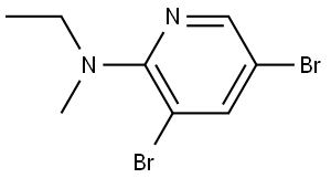 3,5-Dibromo-2-methylethylaminopyridine Struktur