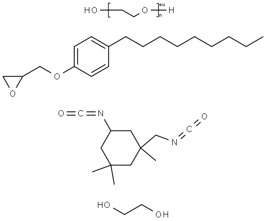 Poly(oxy-1,2-ethanediyl), α-hydro-ω-hydroxy-, polymer with oxy-1,2-ethanediyl- α-hydro-ω-hydroxynonylphenoxy glycidyl ether oligomers and 5-isocyanato-1- (isocyanatomethyl)-1,3,3-trimethylcyclohexane Struktur