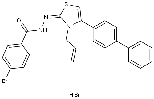 N'-((2E)-3-ALLYL-4-[1,1'-BIPHENYL]-4-YL-1,3-THIAZOL-2(3H)-YLIDENE)-4-BROMOBENZOHYDRAZIDE HYDROBROMIDE Struktur