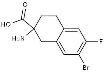 2-Amino-7-bromo-6-fluoro-1,2,3,4-tetrahydro-2-naphthalenecarboxylic acid Struktur