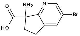 7-Amino-3-bromo-6,7-dihydro-5H-cyclopenta[b]pyridine-7-carboxylic acid Struktur