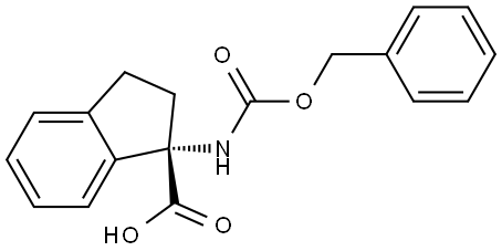 (S)-1-(((benzyloxy)carbonyl)amino)-2,3-dihydro-1H-indene-1-carboxylic acid Struktur