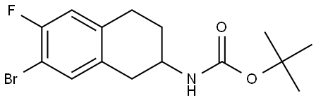 tert-butyl (7-bromo-6-fluoro-1,2,3,4-tetrahydronaphthalen-2-yl)carbamate Struktur