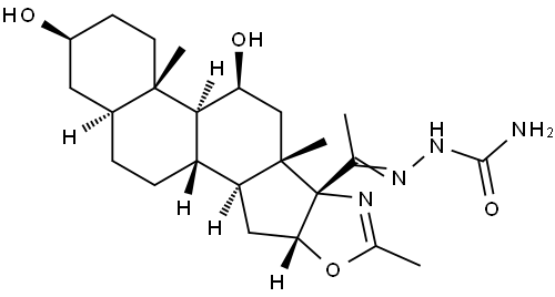 5'βH-5α-Pregnano[17,16-d]oxazol-20-one, 3β,11β-dihydroxy-2'-methyl-, semicarbazone (8CI)