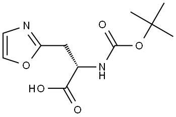 2-Oxazolepropanoic acid, α-[[(1,1-dimethylethoxy)carbonyl]amino]-, (αS)- Struktur