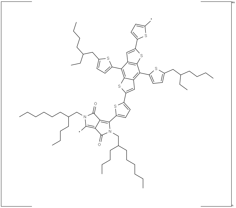 3,3-b]dithiophene]{3-fluoro-2[(2-ethylhexyl)carbonyl]thieno[3,4-b]thiophenediyl}) Struktur