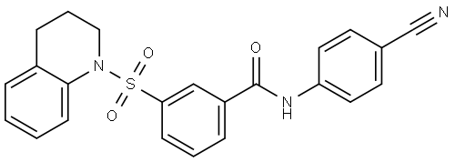 Benzamide, N-(4-cyanophenyl)-3-[(3,4-dihydro-1(2H)-quinolinyl)sulfonyl]- Struktur