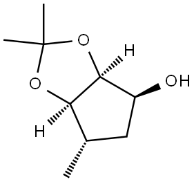 4H-Cyclopenta-1,3-dioxol-4-ol, tetrahydro-2,2,6-trimethyl-, (3aS,4S,6S,6aR)- Struktur