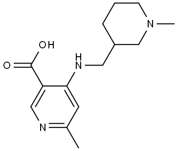 6-methyl-4-[(1-methylpiperidin-3-yl)methylamino]pyridine-3-carboxylic acid Struktur