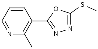 Pyridine, 2-methyl-3-[5-(methylthio)-1,3,4-oxadiazol-2-yl]- Struktur